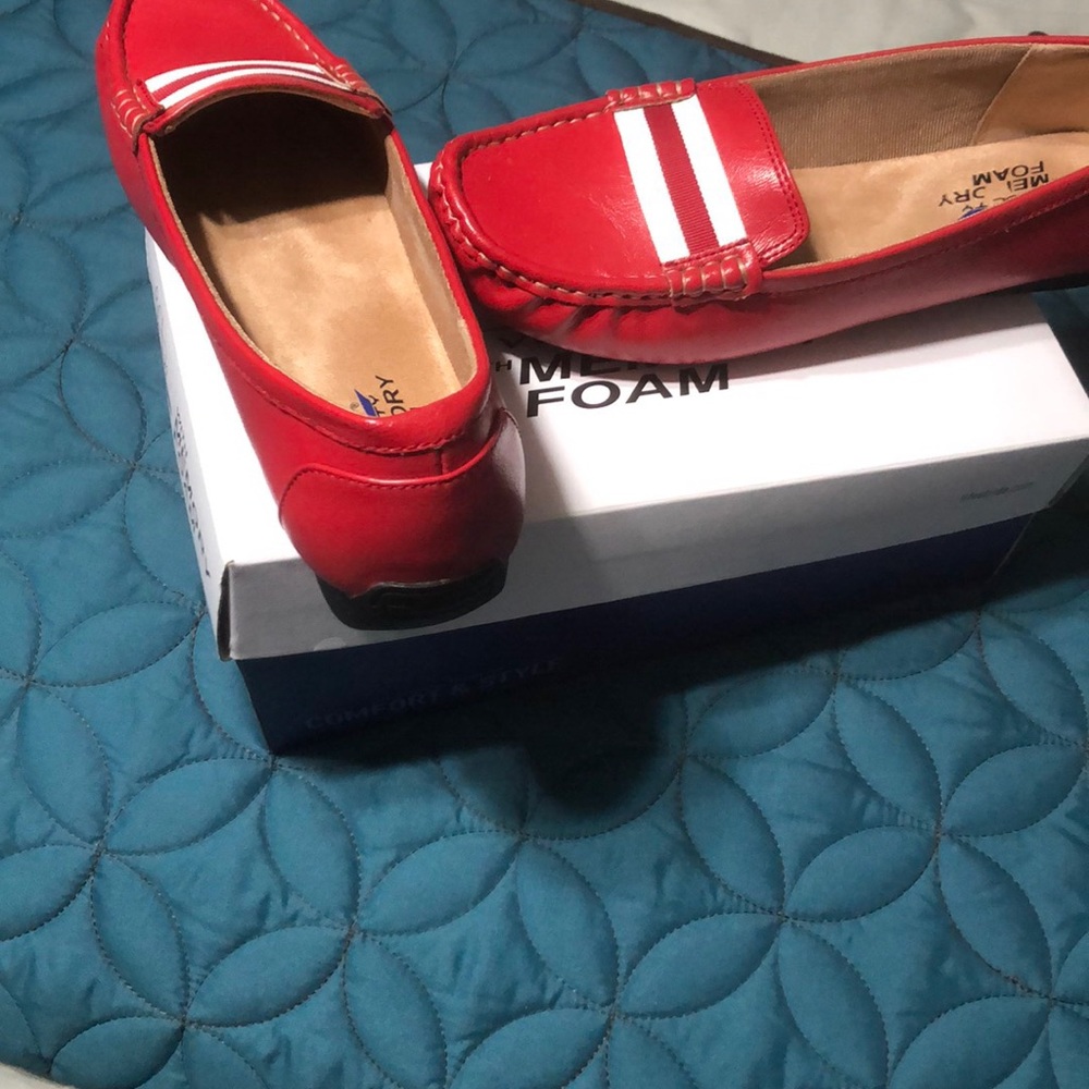 Red and white very stylish comfy shoes